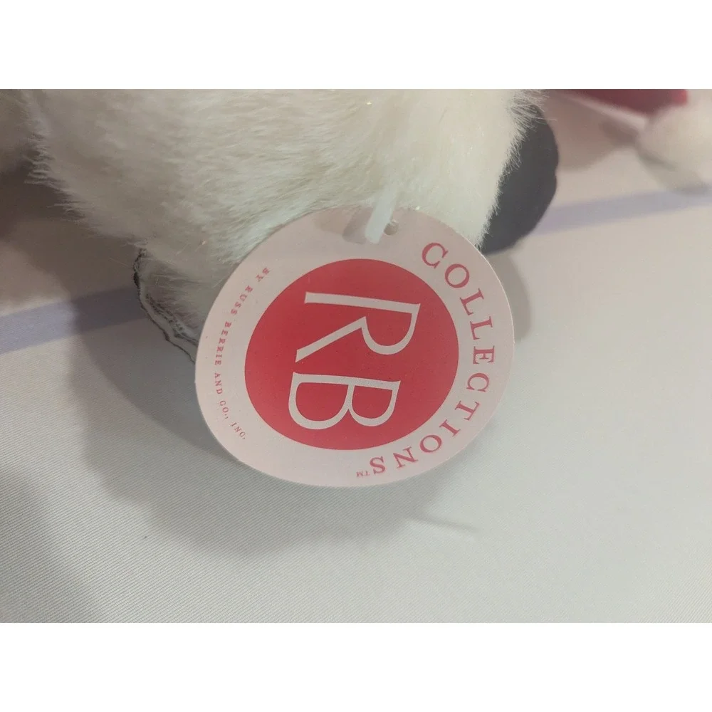 RB Collections  Small Furry White Bear Red Bow Tie 4 Top Hats 1 Lot Of 5